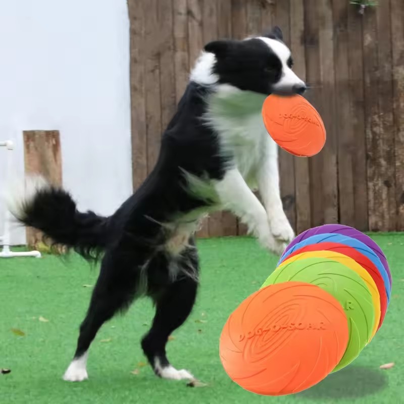 Flying Disc Dog Training Toy - Jouet interactif en silicone pour chiens,