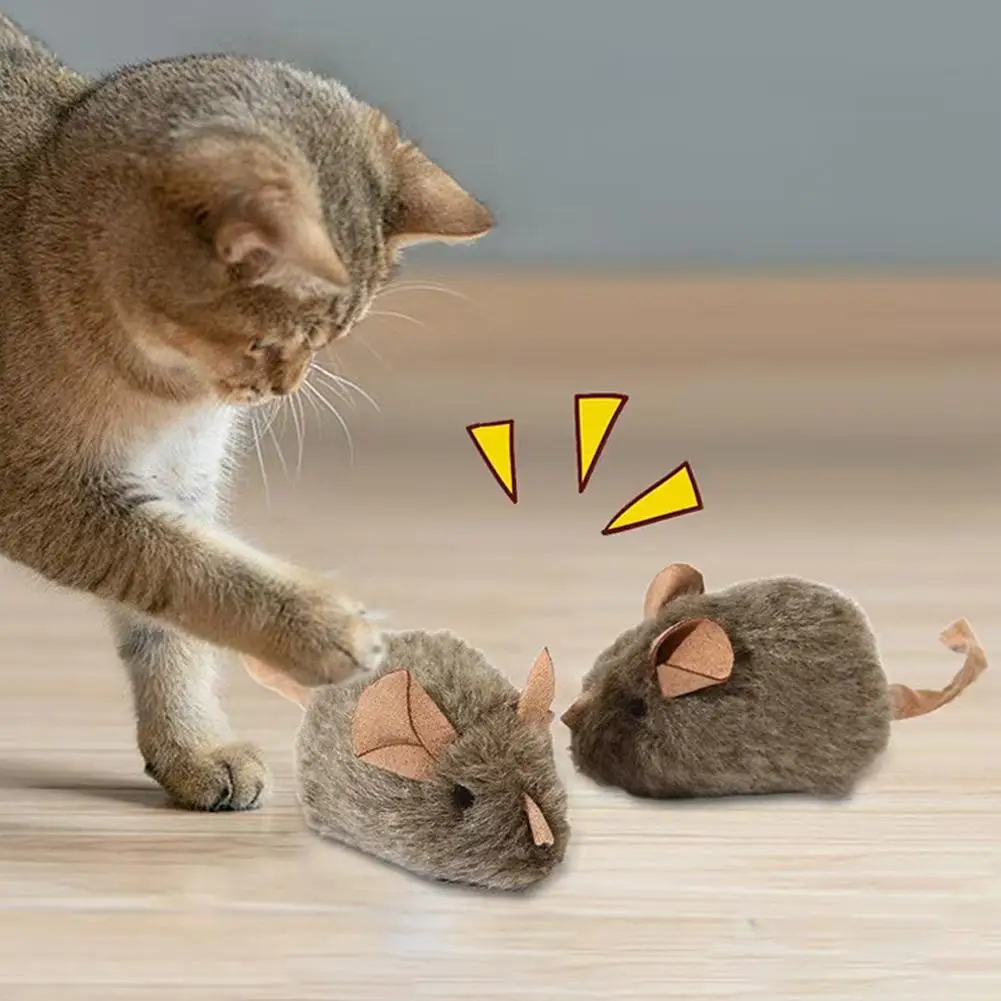 Catnip Interactive Plush Mouse - Jouet pour chat en peluche amusant,