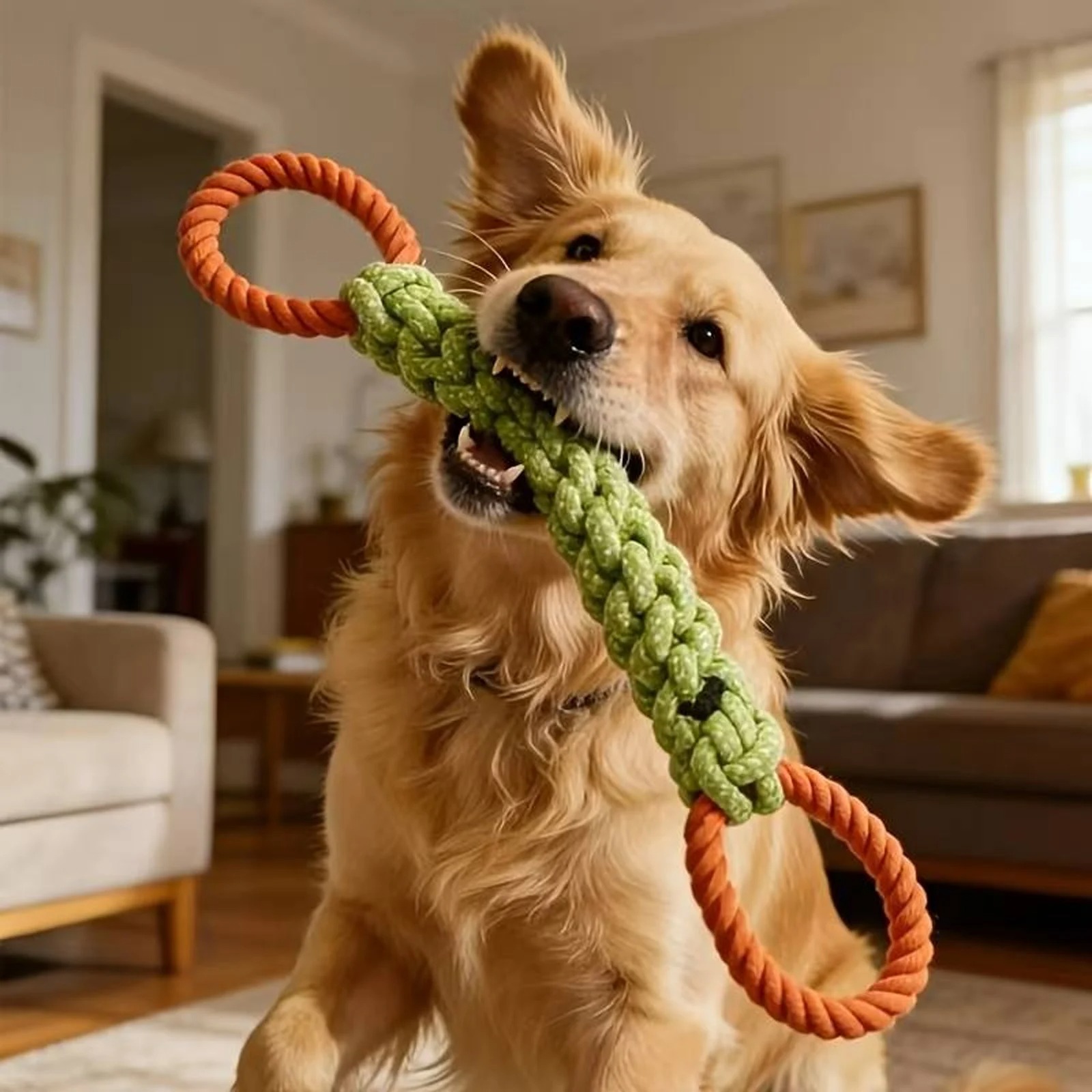 Indestructible Dog Chew Toy - Jouet en corde durable pour chien,