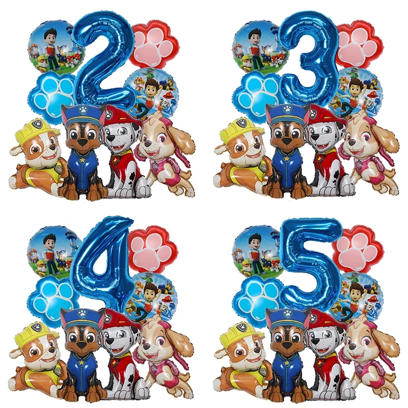 Dog Toys - 9 ballons en aluminium Pat' Patrouille,