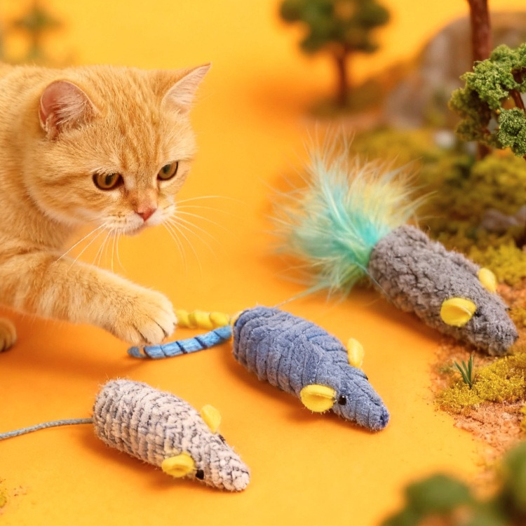 Jouets pour chat 3 pièces, sim - Catnip Interactive Plush Mouse avis et prix