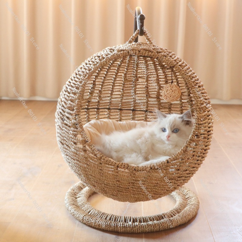 Lit suspendu rond en rotin pou - Pet Beds avis et prix